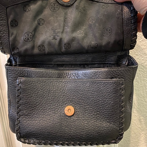 TORY BURCH Marion Black Leather Flap Cross Body Shoulder Bag - Picture 4 of 6